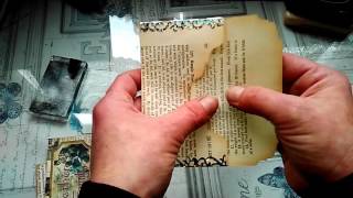 Upcycled Bookpages in scrapbooking for beginners