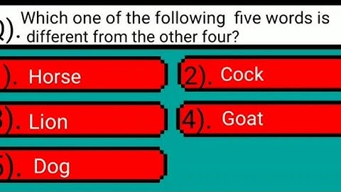 Quiz- Mental Ability (Choose the odd one out ) Part -4