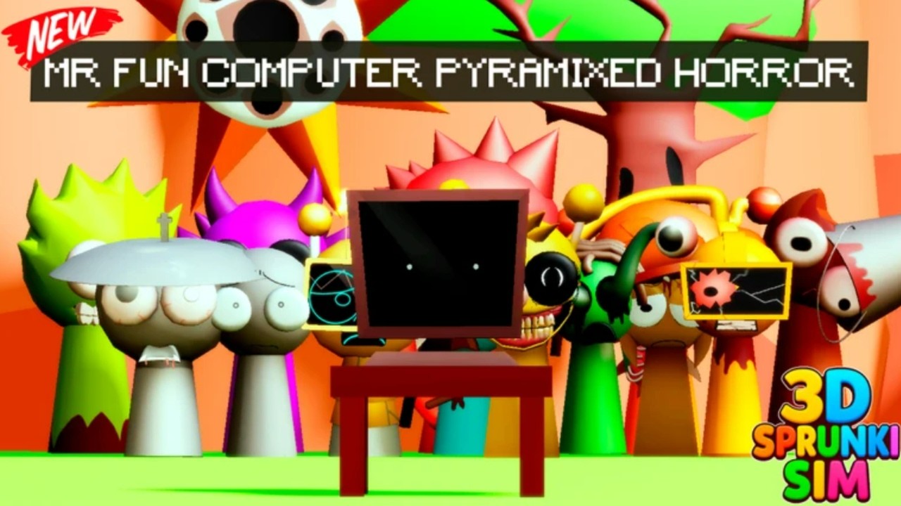 How to get Mr Fun Computer Pyramixed Horror Badge Morphs In 3D Sprunki ...