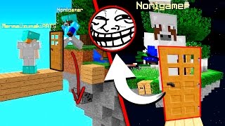 TROLLEANDO NIVEL DIOS CON PUERTA TROLL | MINECRAFT MOMENTOS GRACIOSOS SKYWARS APIXELADOS