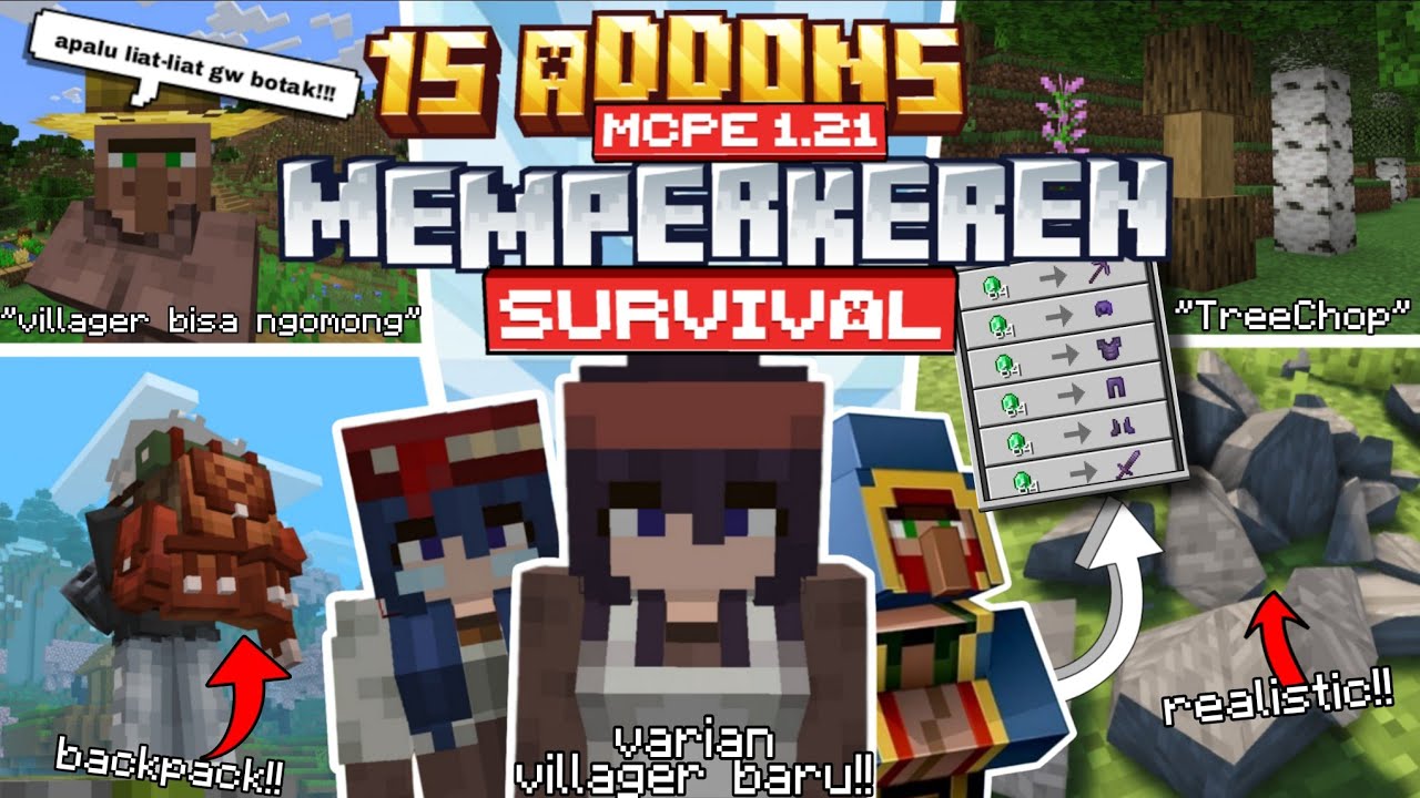 15 Addon Mcpe 1.21+ Yang Akan Memperbagus Survival Kalian!! | ADDON MCPE 1.21+