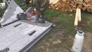 Алмазная резка бетонной плиты перекрытия диском бензорезом | Алмаз Демонтаж Томск