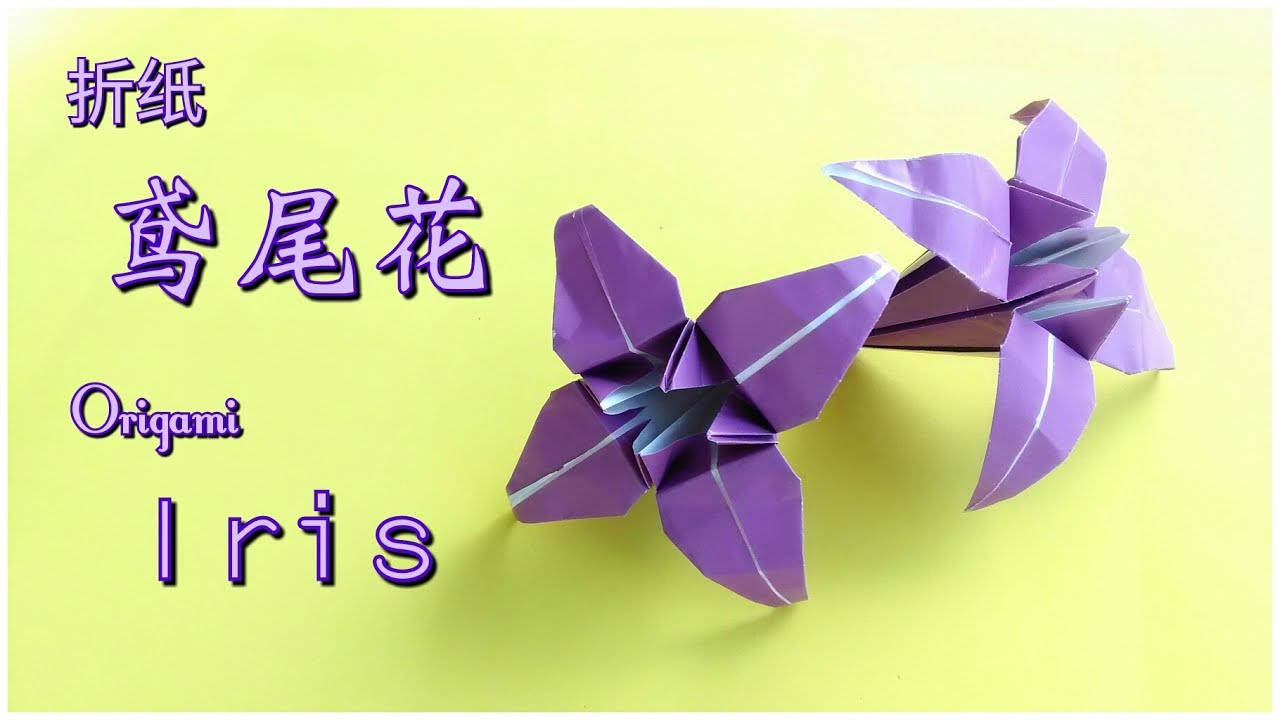 折纸鸢尾花 百合花origami Iris Lily Flower Youtube