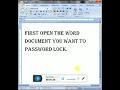How to password protect your MS-Word file