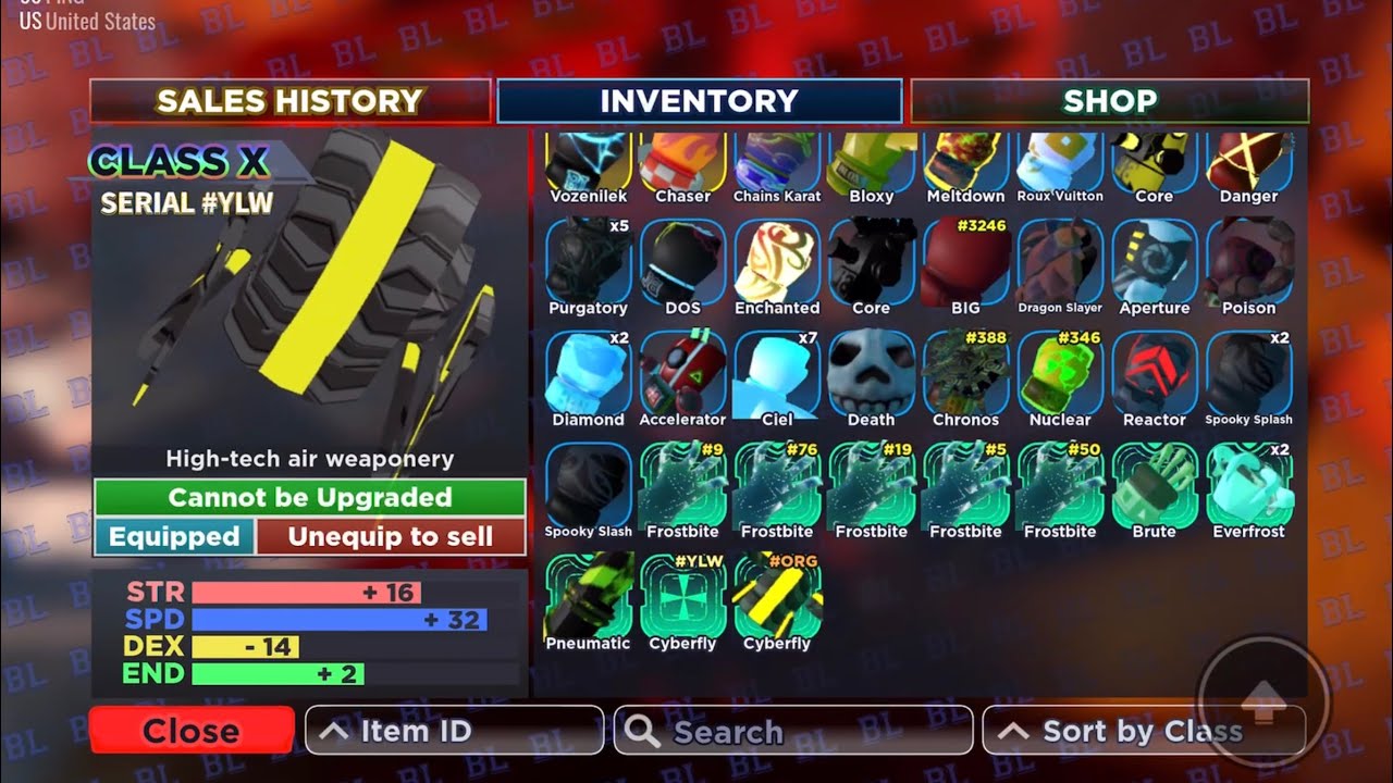 Yellow cyberfly glove showcase (Boxing League)Roblox) YouTube