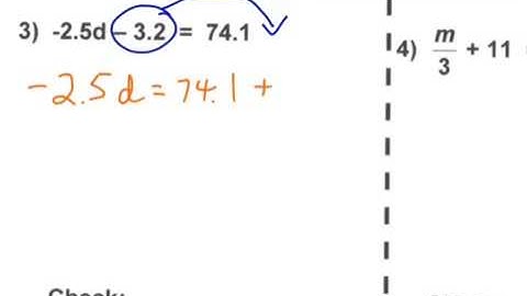 Alg 1 Lesson 2-2:  Solving 2 step equations