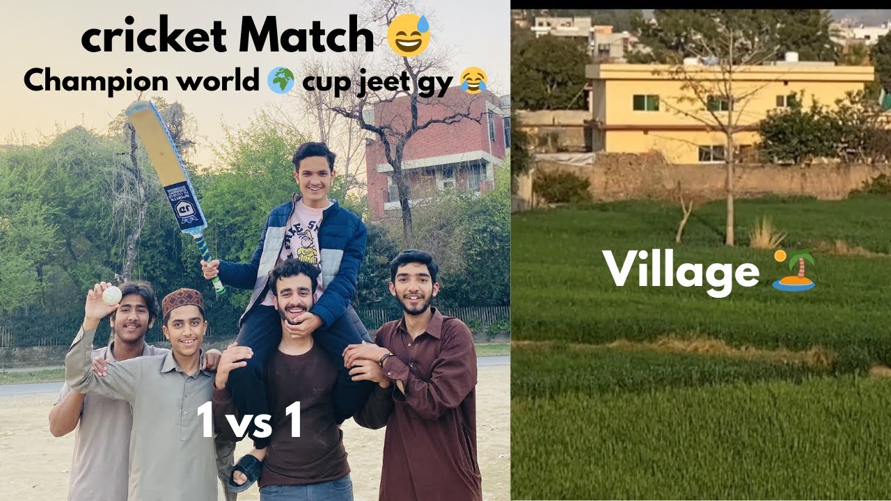 Cricket Match 🏏  jeet gay😱😂🤝village view🩷rafay ky sath fight bi ho gai 😡😱