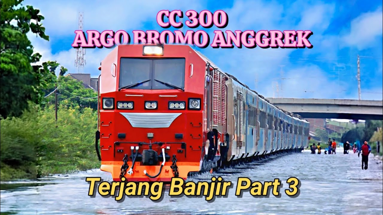 ARGO BROMO ANGGREK DENGAN CC 300!!! TERJANG BANJIR PART 3 #keretaapi #kereta #train