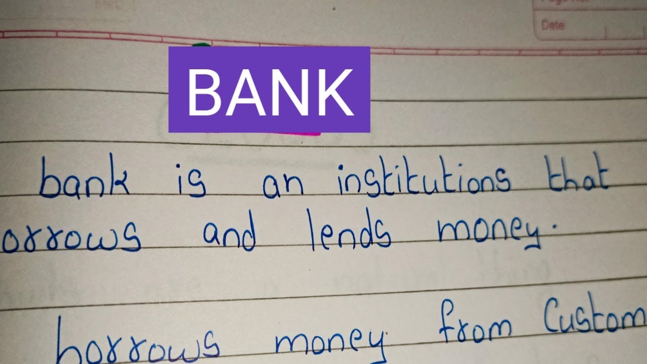 essay on bank for class 7