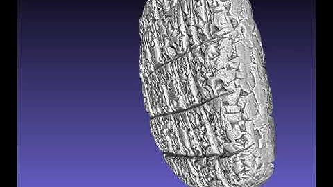 3D replica of a tablet from Ebla rendered through Radiance Scaling shader (MeshLab)