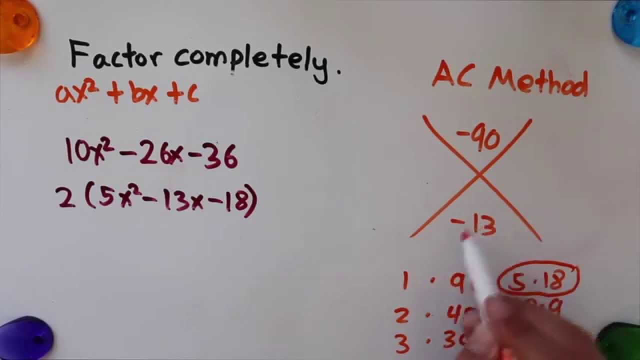 Factoring Quadratic Expressions (AC Method) - Learn With Color - YouTube