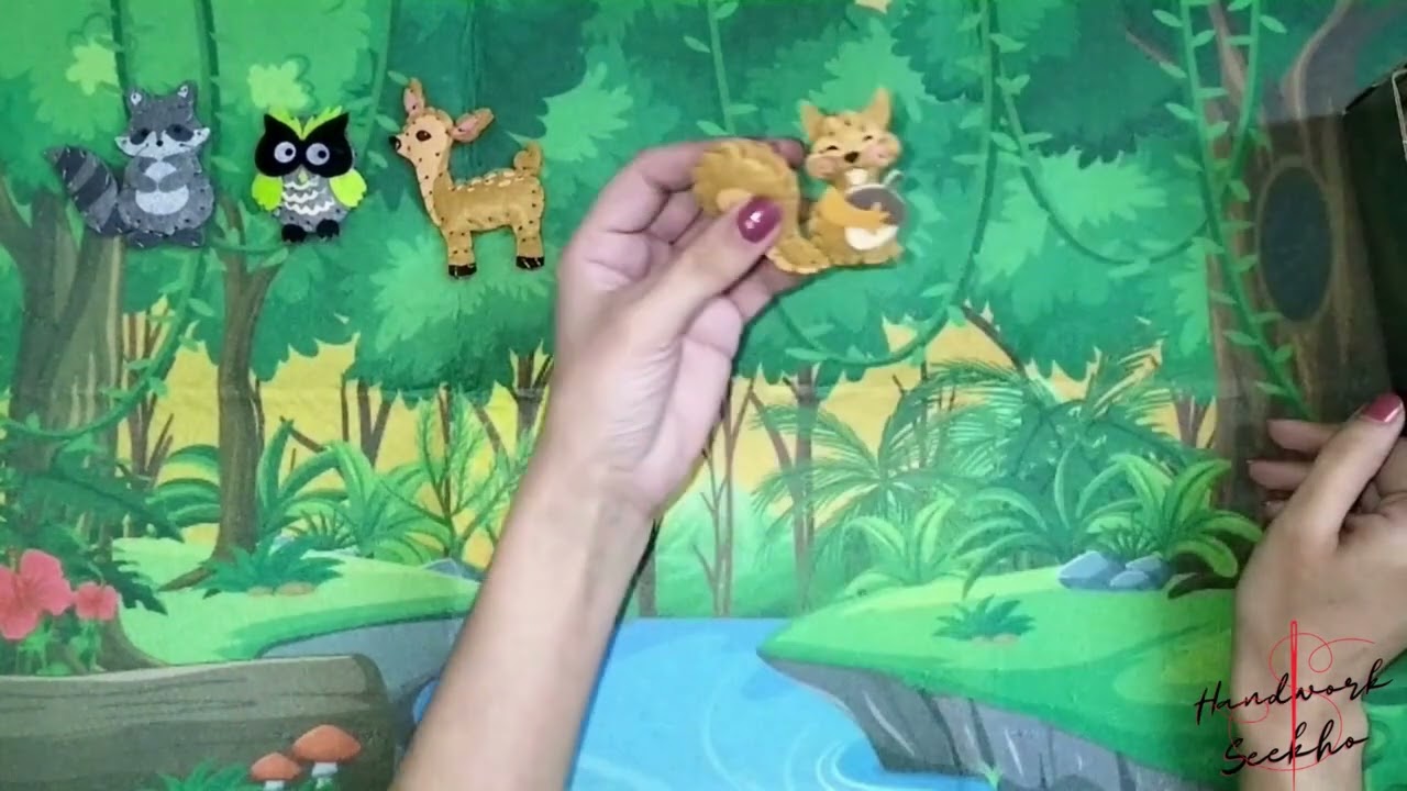playing with felt animals