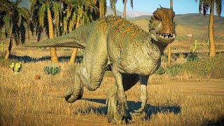 ALL CARNIVORE DINOSAURS ON DESERT ENVIRONMENT - T Rex, Carno, Indominus Rex Jurassic World Evolution
