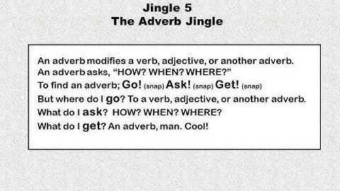Jingle 5 - The Adverb Jingle - 1st and 2nd Grade
