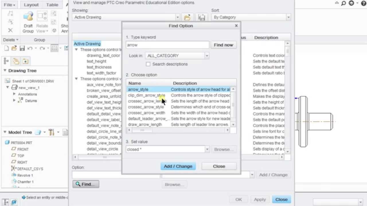ptc-creo-pro-e-setting-dimension-line-youtube
