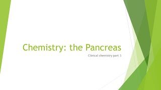 Chemistry Basics The Pancreas