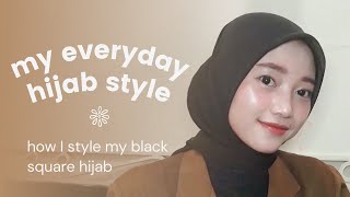 Simple & Elegant Black Square Hijab Everyday Hijab Tutorial