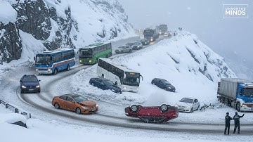 Icy Road Chaos Caught on Camera - Drivers Losing Control (Part 2)