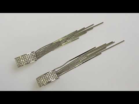 Длинные серьги- висячие серьги Стильная роскошь- цвет серебро- длина 12 см- женские серьги