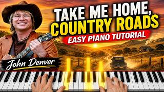 TAKE ME HOME, COUNTRY ROADS 🎹🔥  Easy Piano Tutorial (John Denver)