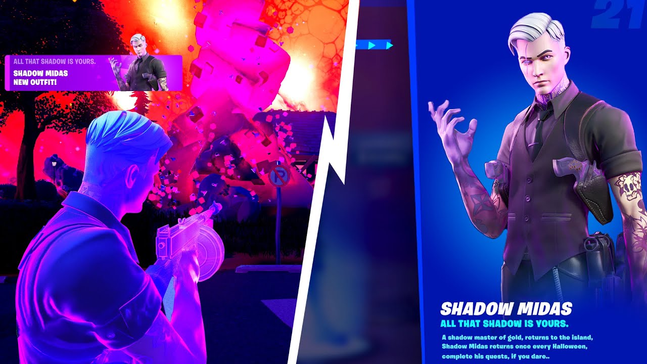 SHADOW MIDAS SKIN in FORTNITE HALLOWEEN UPDATE! (FORTNITEMARES 2021