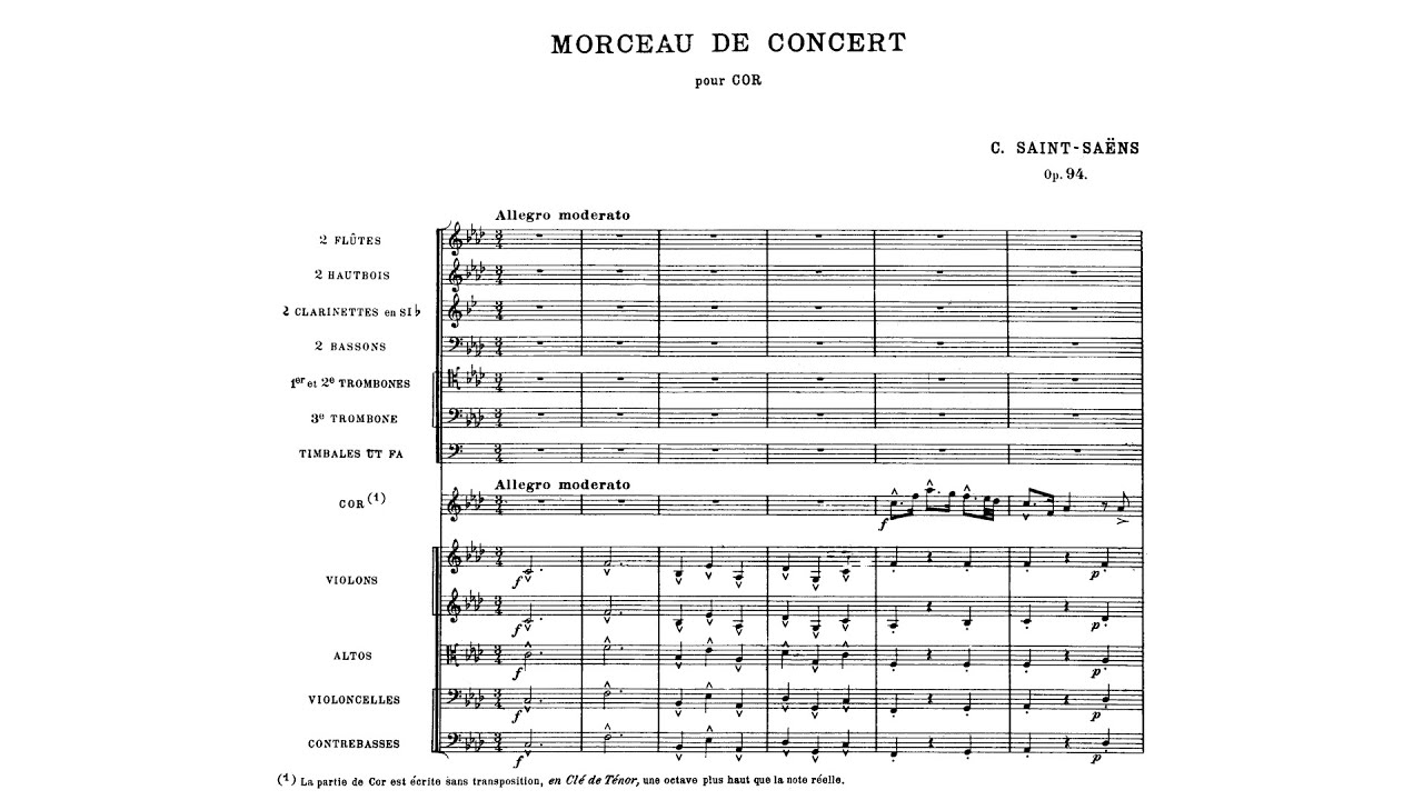 Saint-Saëns: Morceau de concert, for horn and orchestra, Op. 94
