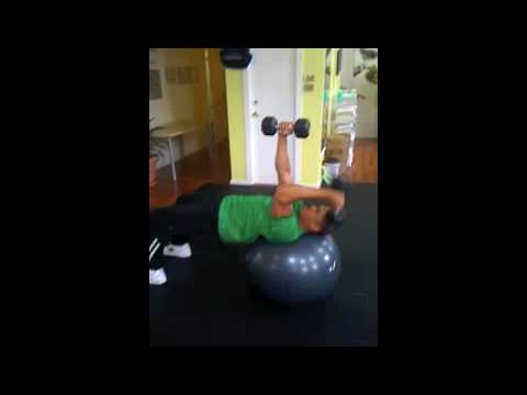 Dumbbell Lat Pullover on Swiss Ball