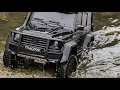 Traction hobby KM5 1/8 scale 4wd BRABUS G550 rc car Rock crawling / Wading in the valley.