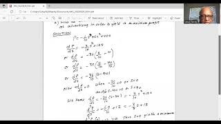 Optimization problem - differential calculus