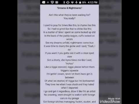 dreams and nightmares lyrics dreams and nightmares lyrics