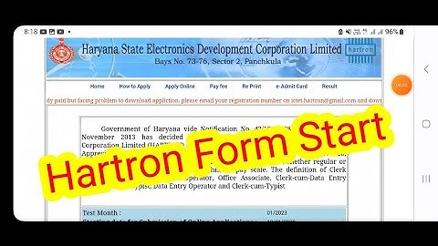Hartron Form online apply start last date 16.01.2023 hartron latest Form SETC