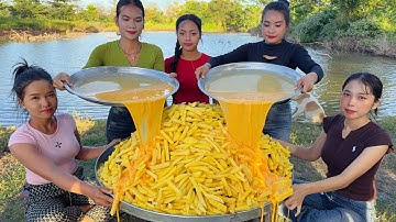 Amazing cooking potato crispy with egg recipe in my countryside