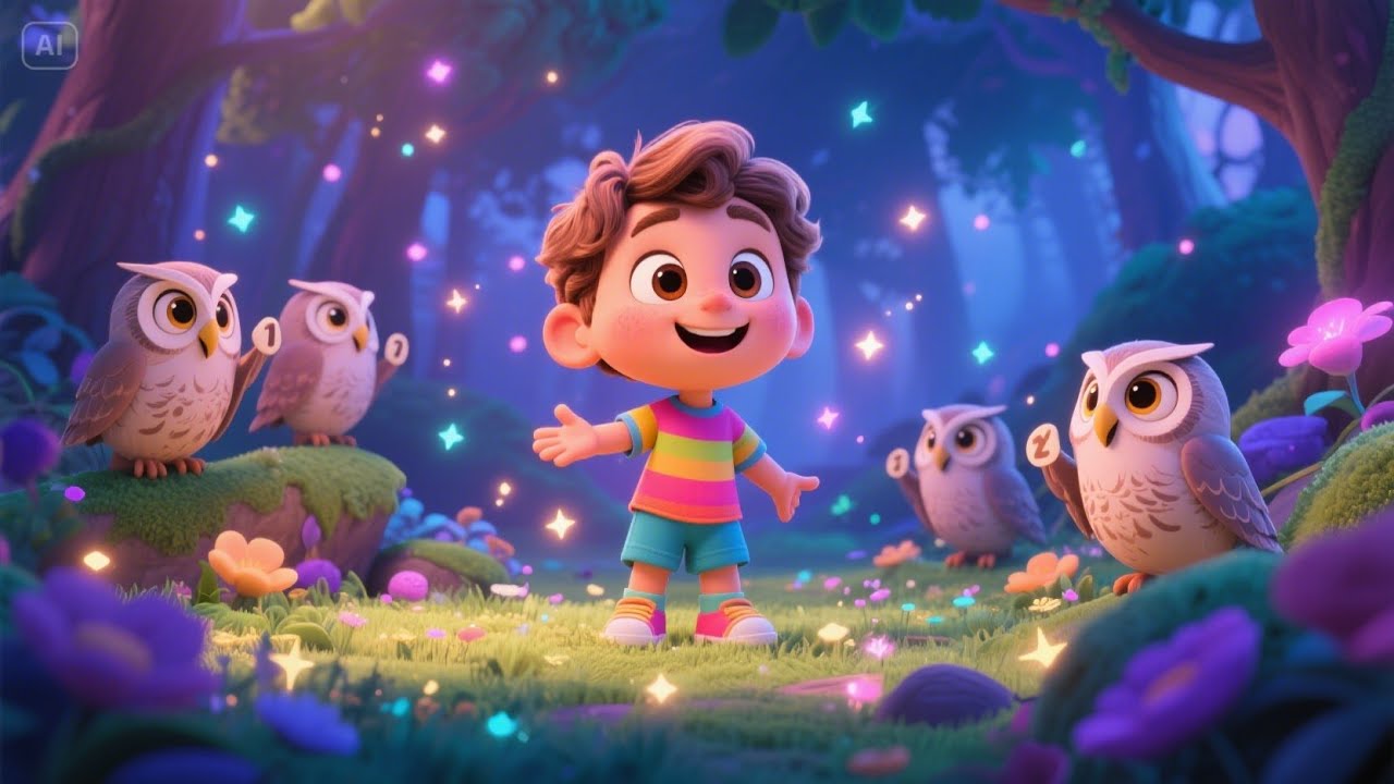 Magical Owls Counting Stars | Fun Learning Song for Kids | Nighttime Adventure Rhyme