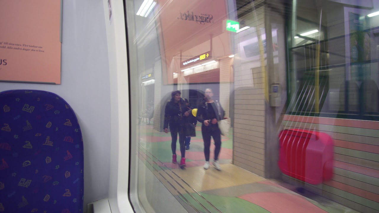 Sweden, train ride from Stockholm City to Stuvsta, 6X escalator, 1X elevator