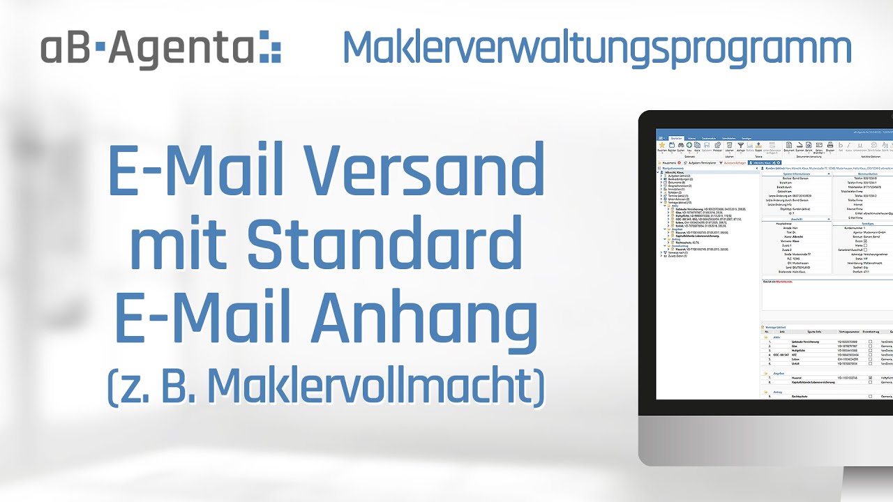  New  E-Mail Versand mit Standard E-Mail Anhang (z. B. Maklervollmacht)