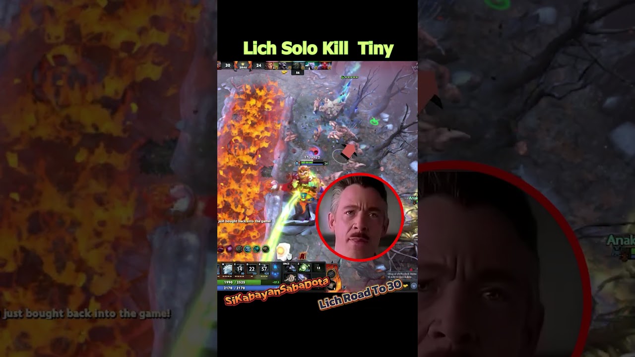 Lich Outplay Tiny | Dota 2 Epic 1v1 Moment  