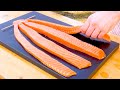Coupez le saumon en 4 bandes, après la grillade il est méconnaissable