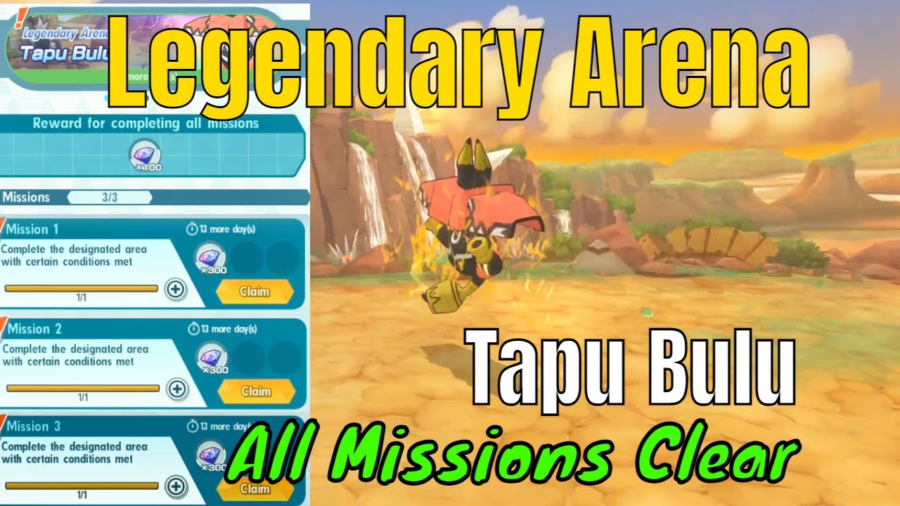 Tapu Bulu Legendary Arena | 2022 Mission | F2P Team All mission Clear Guide | Pokemon Masters EX
