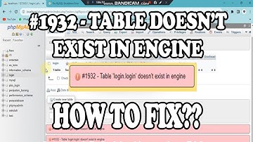 [FIXED] Error XAMPP #1932 - table doesn