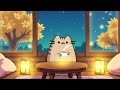 Pusheen's Cozy Autumn Night 🍂 Lofi Beats to Relax & Study To ☕