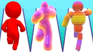 COLOR RUN STICKMAN 3D vs BLOB RUNNER 3D vs ROPE-MAN RUN