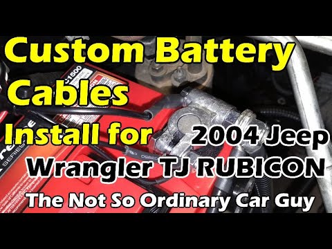 Custom Battery Cables Install - 2004 Jeep Wrangler TJ Rubicon - YouTube