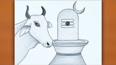How to Draw Mahadev Shivling with Nandi | Mahadev Drawing | Easy Drawing | Shivling Drawing | Chitra