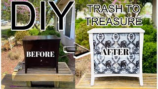 🌿 AWESOME DIY TRASH TO TREASURE THRIFT STORE FLIP CHALK \& LACE PAINT TUTORIAL🌿\\