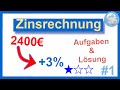 Zinsrechnung im Einstellungstest ohne Taschenrechner | Aufgabe mit Lösung