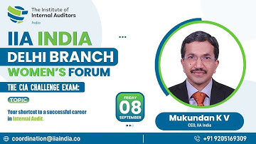 Gain Insights and Guidance on Advancing your Career in Internal Audit with 𝐌𝐮𝐤𝐮𝐧𝐝𝐚𝐧 𝐊𝐕