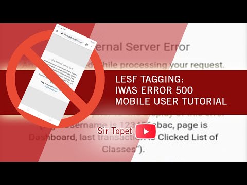 Iwas 500 Internal Server Error: LESF Tagging in the LIS Mobile Version