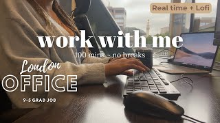 [Playlist] 100 MINS WORK & STUDY WITH ME 📝| real time | no breaks | 🎧 Background Lofi Music