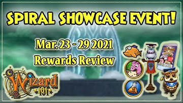 Wizard101: SPIRAL SHOWCASE Rewards Review Mar 23 - 29, 2021