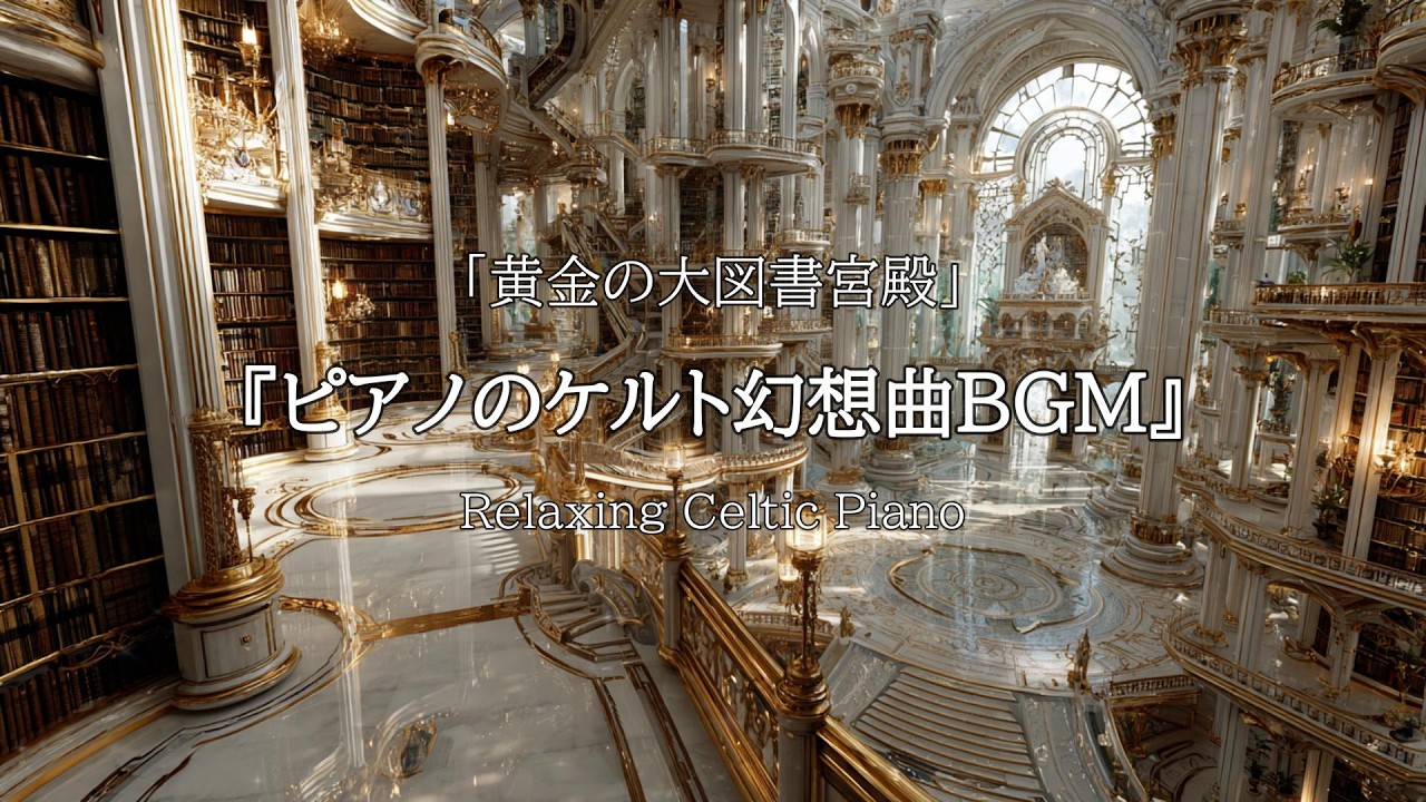【異世界ケルト音楽/Celtic Music】黄金の大図書宮殿【作業用・勉強用・睡眠用】The Golden Grand Library | Relaxing Celtic Piano Music